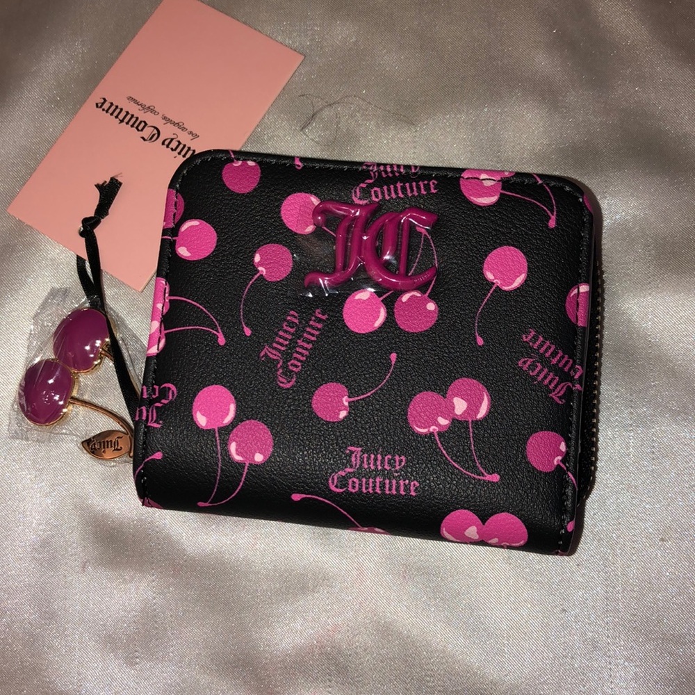 Juicy Couture Black Multi Liquorice Cherry On Top Small ZA Bifold Wallet NWT - Picture 15 of 16